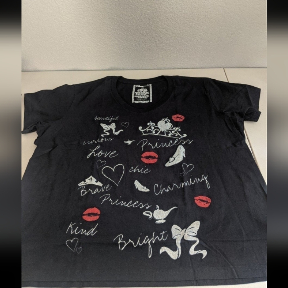 Disney Princess Black Tshirt Top Blouse Park Day Whimsygoth Emo